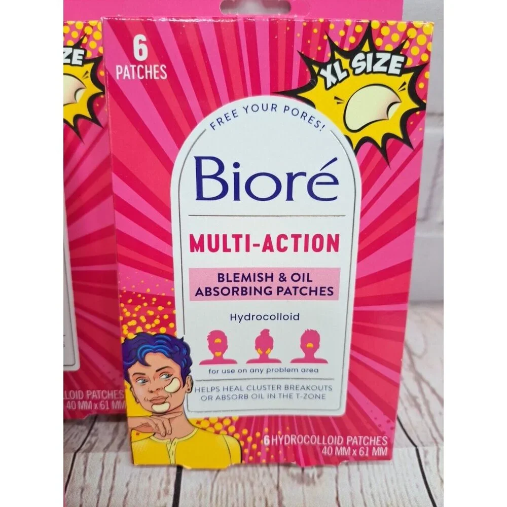 4 Pk, 24 Patches, Biore Multi-Action‎ Blemish & Oil Absorbing Patches  Exp 12/25